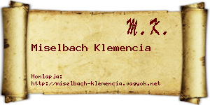 Miselbach Klemencia névjegykártya